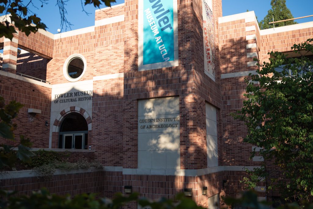 The white tile highlights the focal points of the red brick building, as the building in front creates an intense shadow along the entrance. On Sept. 30, 1992, the Fowler Museum of Cultural History opened, and now it houses art globally from Africa, North America, the Pacific Islands and Asia.