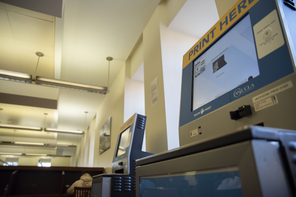 The two WEPA kiosks in Powell Library are found in Night Powell. On occasion, when one kiosk stops working, the other becomes a backup to continue meeting student printing needs.