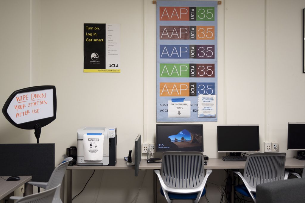 The Academic Advancement Program, or AAP, holds a printer and multiple computers. Located on the basement level of Campbell Hall, the lab room is open from 8 a.m. to 6 p.m. on most weekdays, providing free printing to all Bruins, subject to a quarterly cap.
