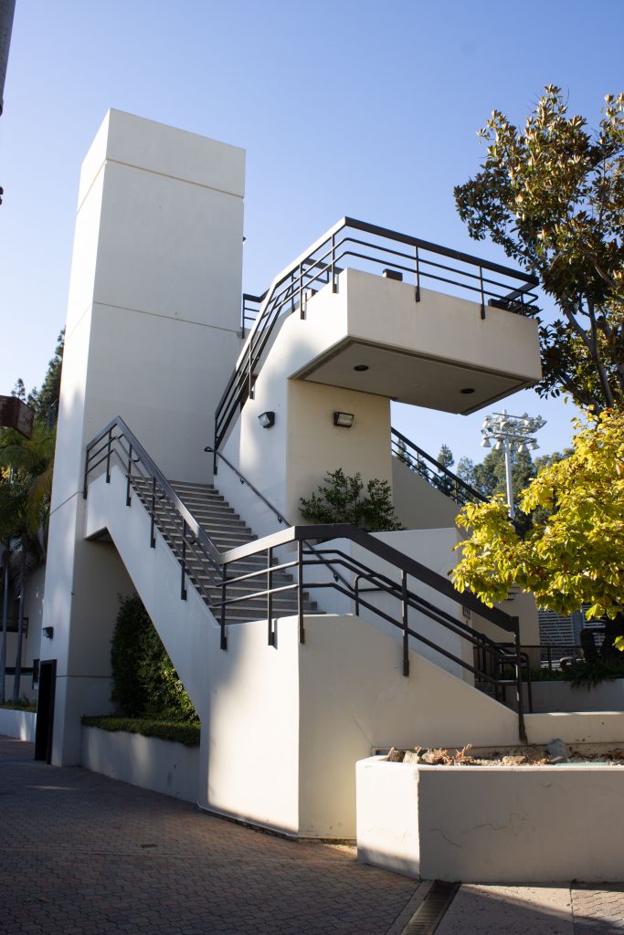 A quick jaunt up the stairs will get you from Pauley Pavillion to the Hill in seconds. This shortcut can be great for getting to 8 ams on South Campus where every extra minute of sleep counts.