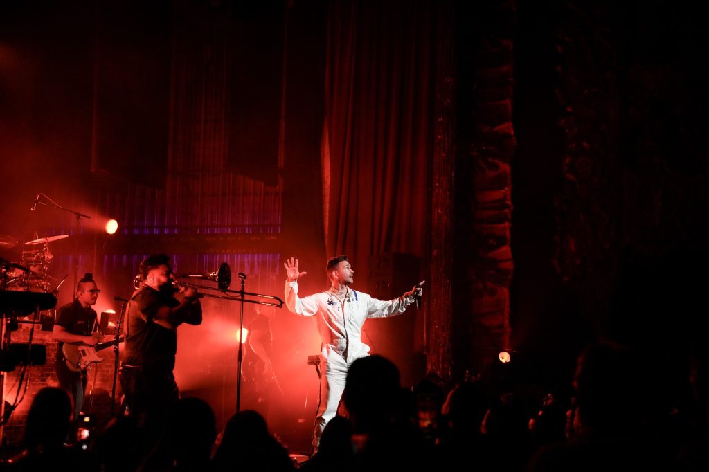 Renowned pop artist Andy Grammer takes over the Theatre at Ace Hotel in downtown Los Angeles. Performing one of his greatest hits, “Good To Be Alive,” Grammer captivated the audience with his energy-packed performance.