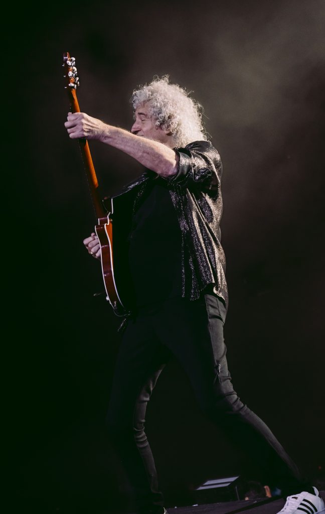 Queen’s lead guitarist Brian May stole the show as he shred the chords to the song “Hammer To Fall”. May’s skill was untainted by the years that have passed since Queen’s first rise to fame.