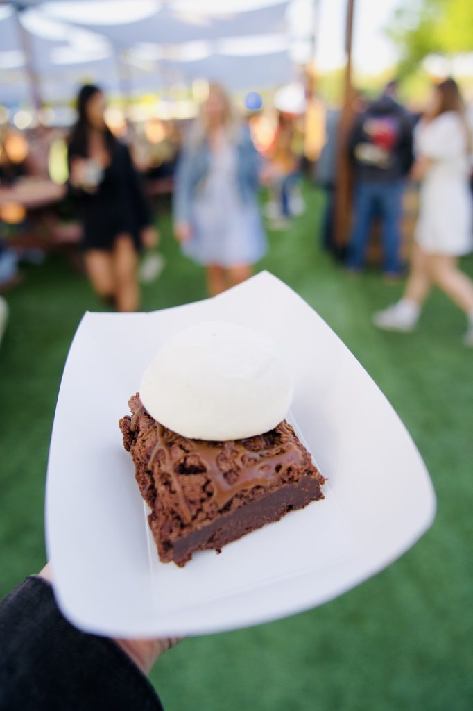 Sweetie Pie's Bakery Caramel Brownie with Vanilla Ice Cream. Photographed by Cathryn Kuczynski/BruinLife.