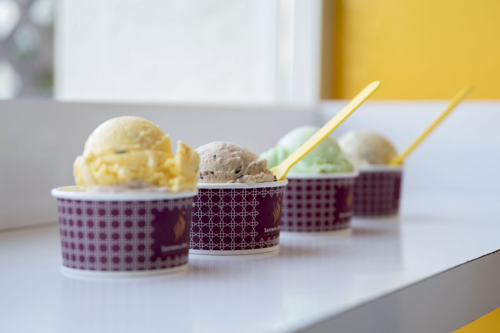 Saffron and Rose offers a global show of flavors for the curious, ice cream enthusiast.  They are known for their unique Persian ice cream flavors that are rarely found elsewhere.
