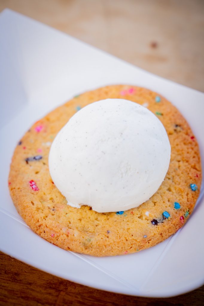 Sweetie Pie's Bakery Confetti Cookie with Vanilla Ice Cream. Photographed by Cathryn Kuczynski/BruinLife.