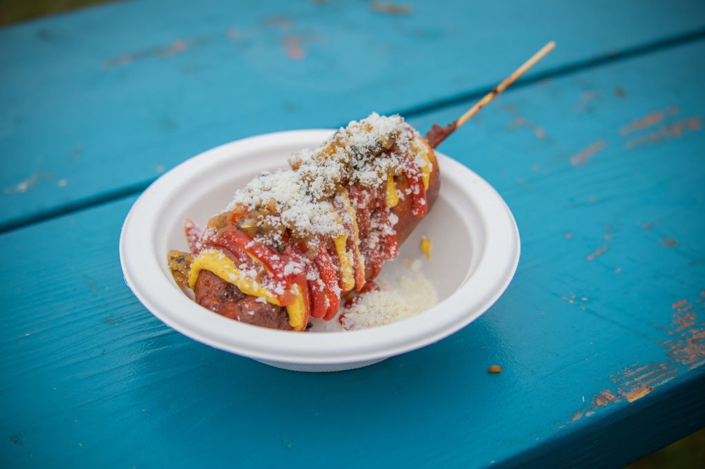 The Colombian Corn Dog from Parche. Photographed by Caleb Velasquez/BruinLife.