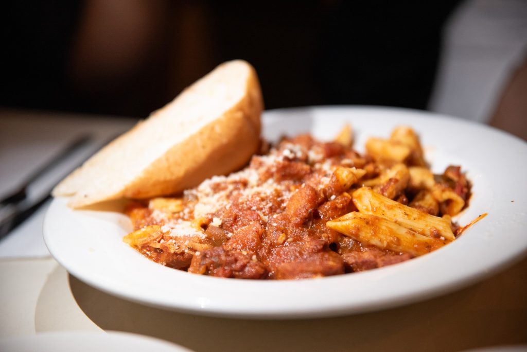 The Jambalaya pasta matches the creole fusion with a penne pasta that packs in the sauce's spicy flavoring. Photographed by Finn Martin/BruinLife.