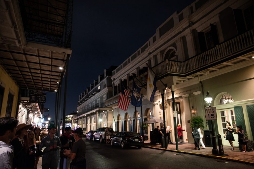 The hotel across the street once featured a private gentlemen's club for the New Orleans elite.  Photographed by Finn Martin/BruinLife.