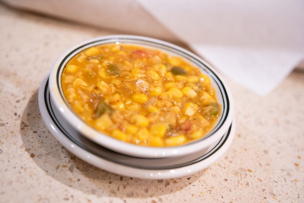 A warm and sweet corn appetizer.  Photographed by Finn Martin/BruinLife.