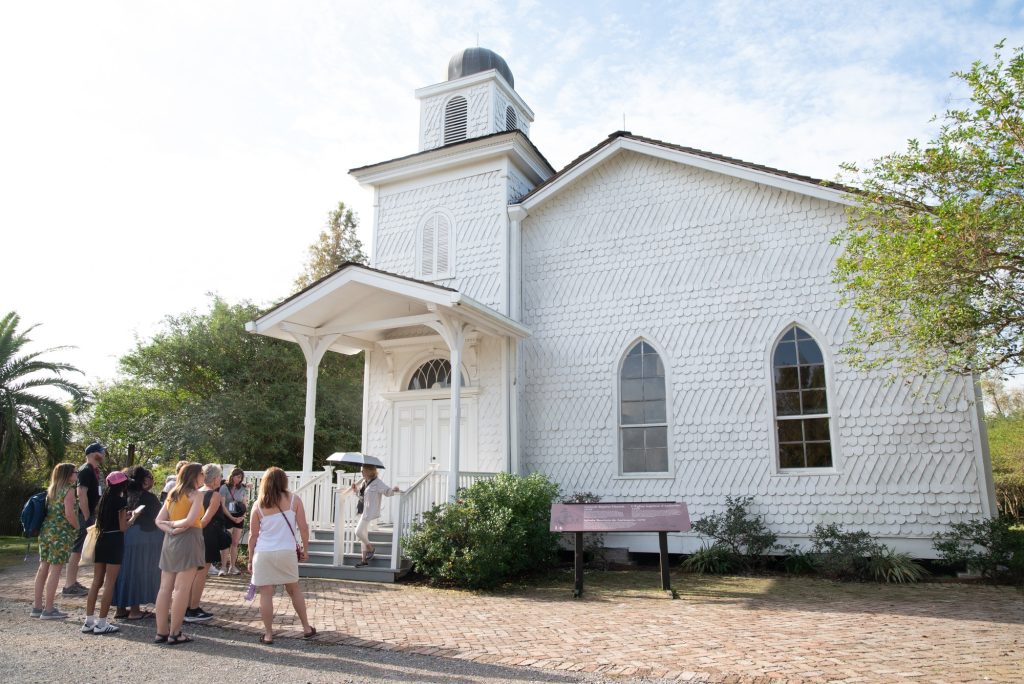 The Antioch Baptist church on the Whitney Plantation was built by freedmen in 1870 to offer a place of worship for the Anti-Yoke Baptist Congregation, a society of former slaves. Photographed by Finn Martin/BruinLife.