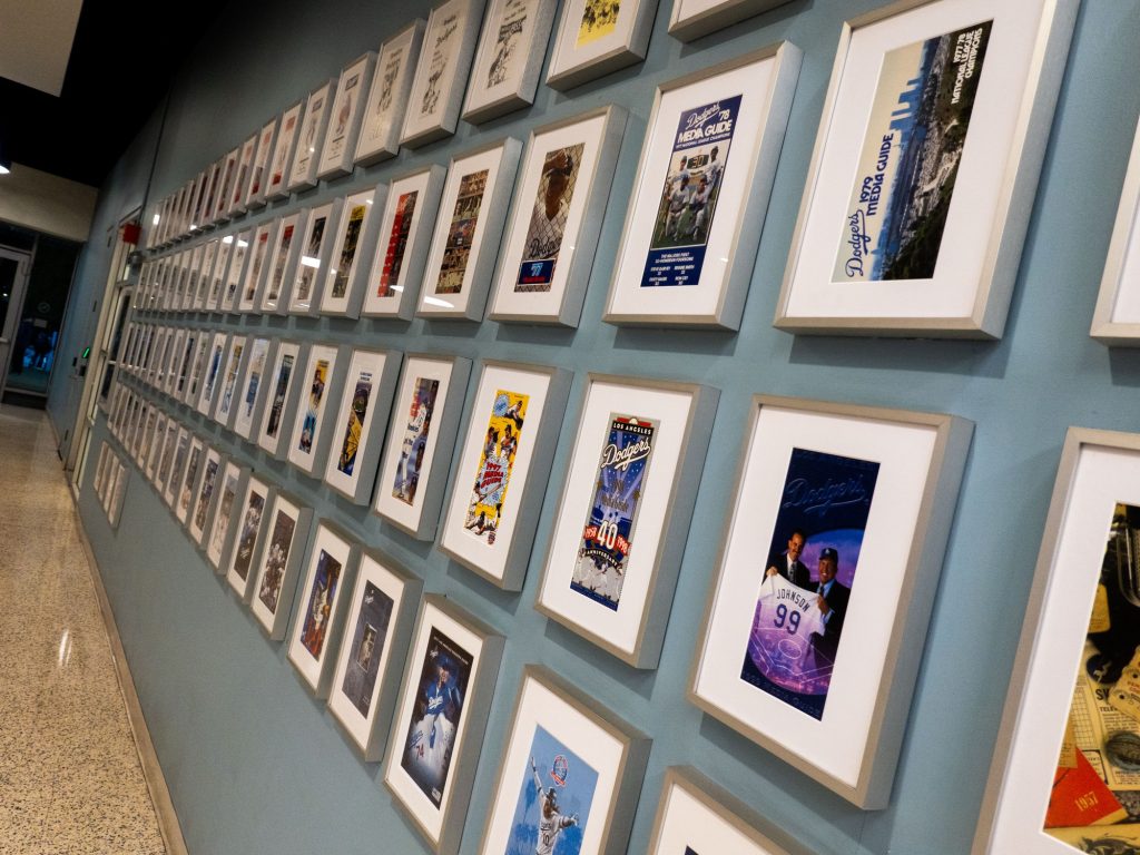 Dodger memorabilia stretches across the Lodge (pronounced "low-ge") section.  Photographed by Gavin Meichelblock/BruinLife.