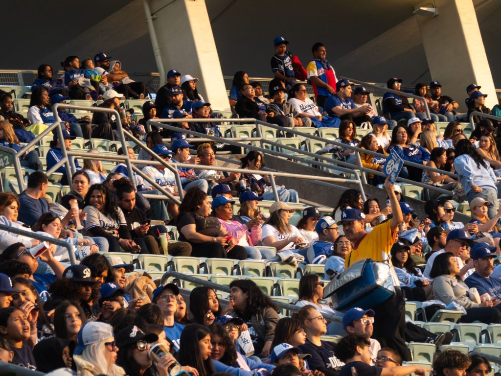 A vender sells his frozen treats to an eager audience. Photo by Gavin Meichelbock/Bruin Life.