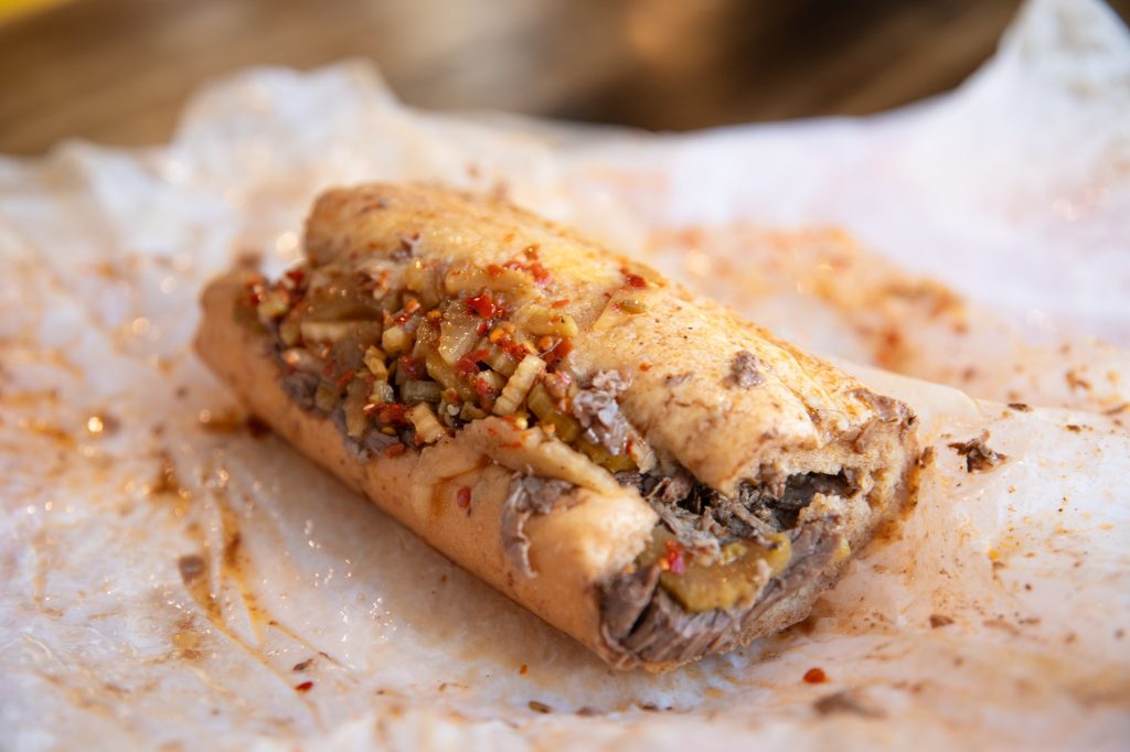 The dipped Italian Beef. Photographed by Finn Martin/BruinLife.