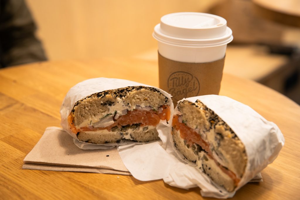 The Lox Bagel from Tilly Bagel Shop is delicious and has the perfect amount of salmon. Photographed by Finn Martin/BruinLife.