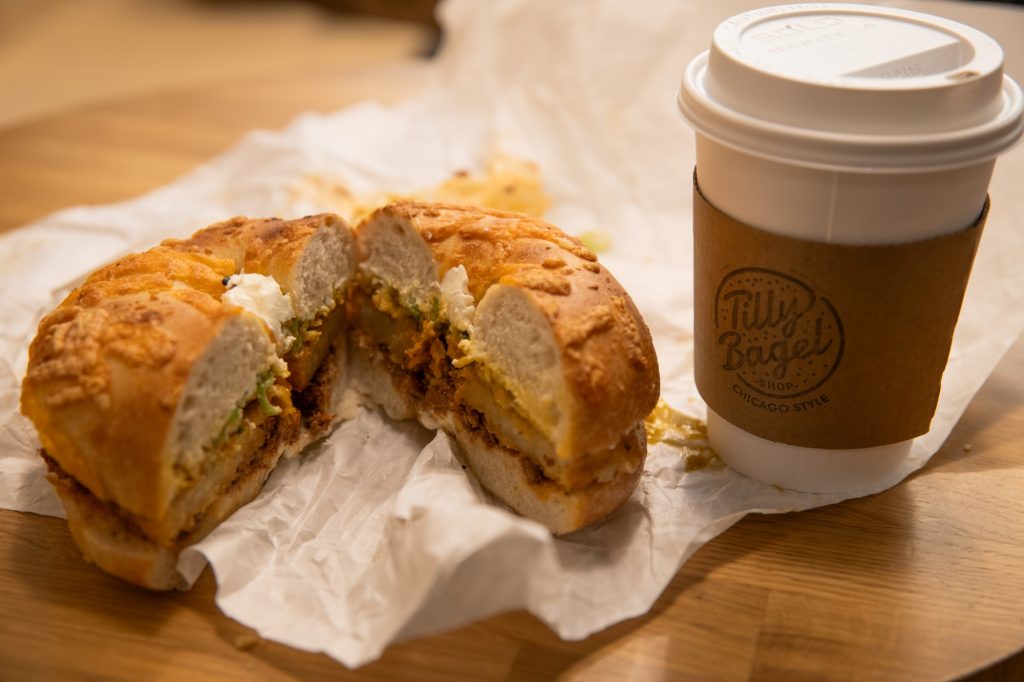 The Crispy Potato Bagel was spicy and crispy—a mouth-watering combination. Photographed by Finn Martin/BruinLife.