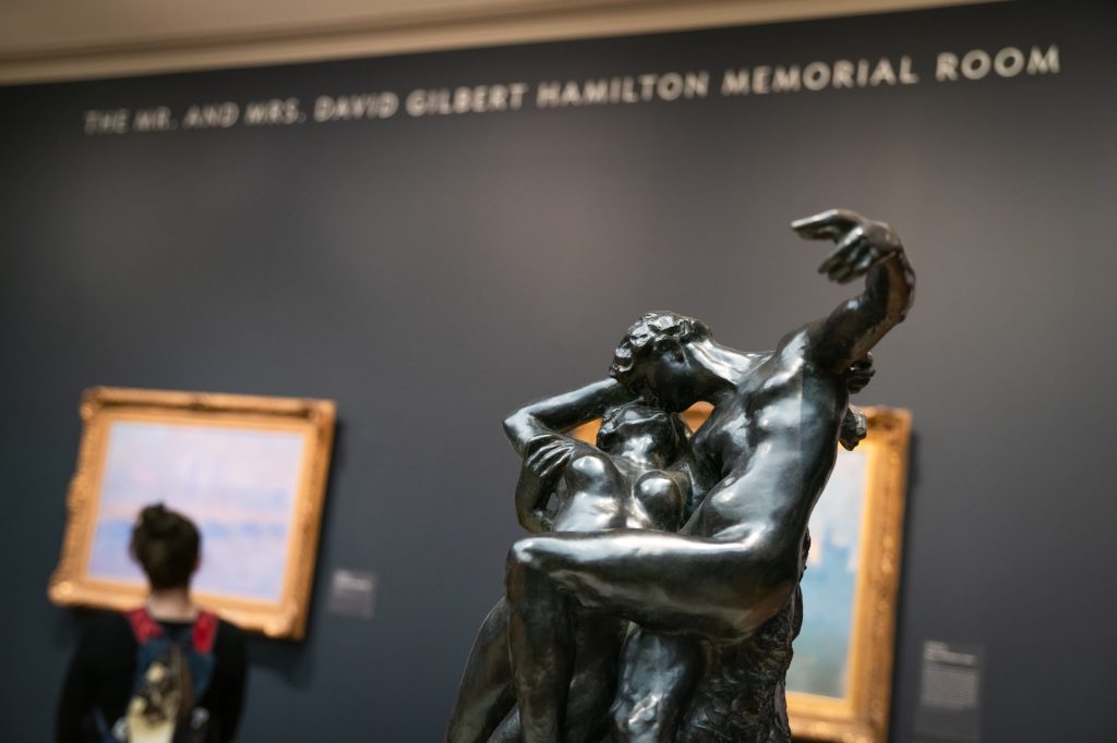 One of Auguste Rodin's smaller sculptures features a common motif seen throughout his work. Photographed by Finn Martin/BruinLife.
