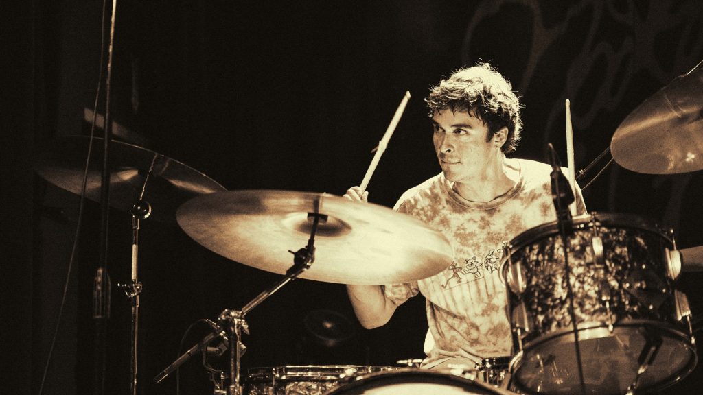 Henry LaVallee plays with steady precision, his focus clear as he locks into the rhythm. Photographed by Amy Miranda/BruinLife.