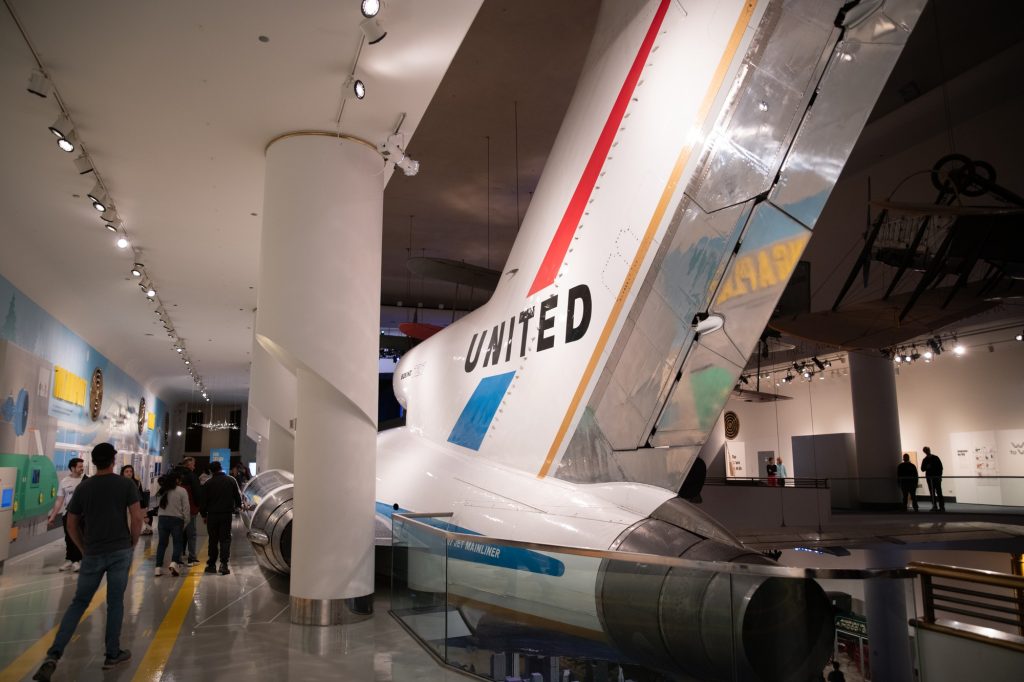 The United Airlines 1930s MainLiner on display. Photographed by Finn Martin/BruinLife.