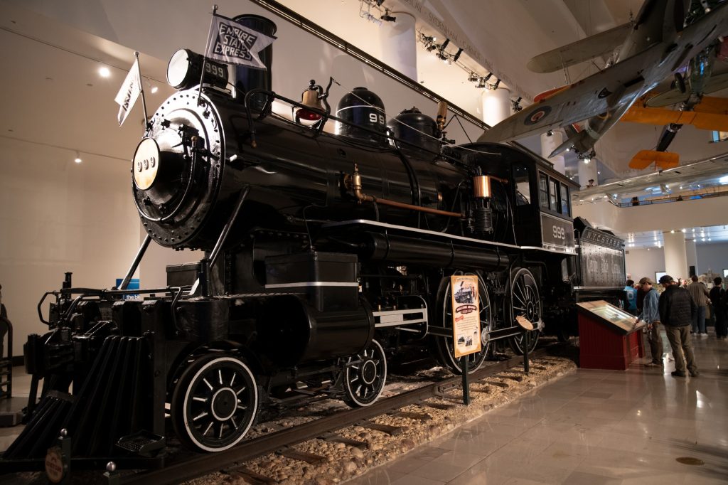 Once a railroad hub of the country, Chicago's crossroad history is respected at the Chicago Museum by displays like these, showing off genuine models of passenger locomotives. Photographed by Finn Martin/BruinLife.