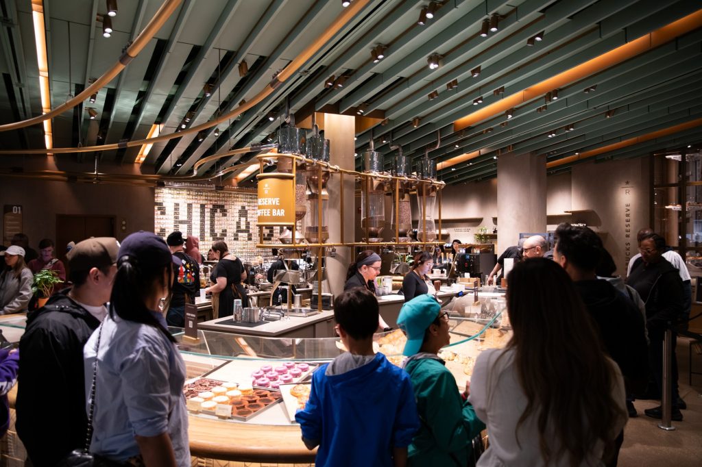 Customers come in droves to the four levels of food and drink. Photographed by Finn Martin/BruinLife.