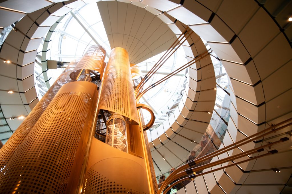 The store boasts the only spiral escalator in Chicago. Photographed by Finn Martin/BruinLife.