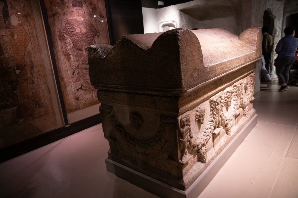 A sarcophagus is pictured. Photographed by Finn Martin/BruinLife.