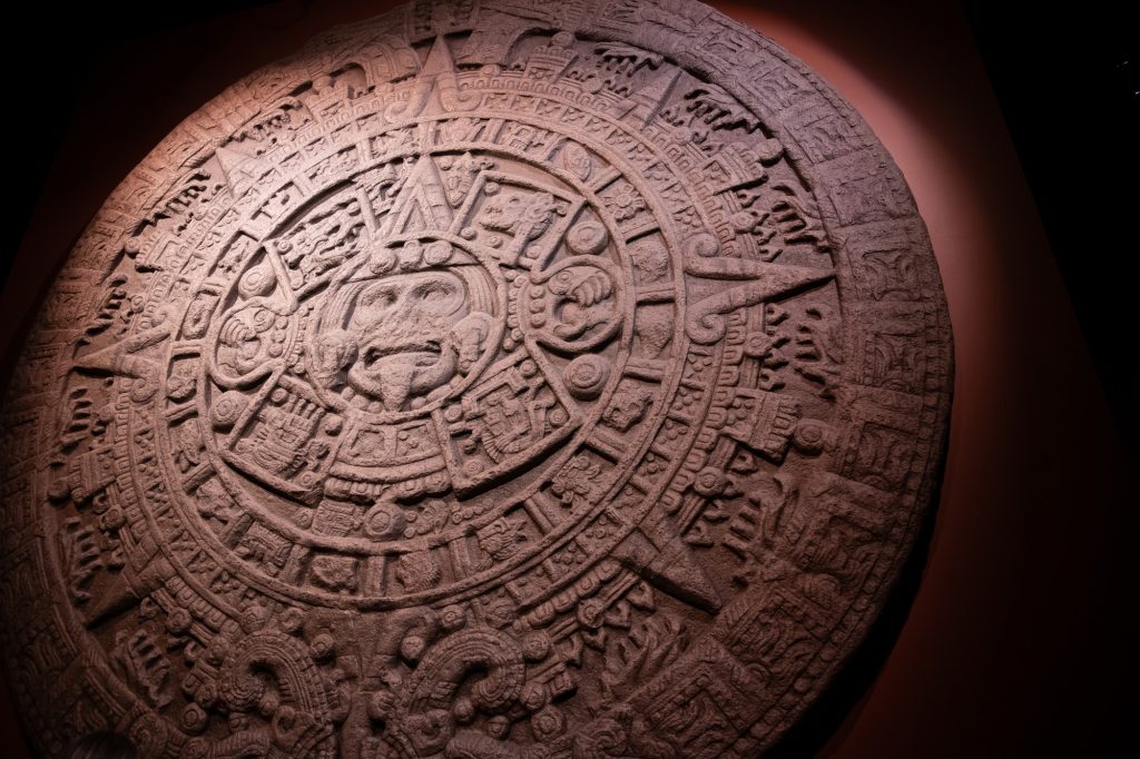 The Field Museum houses one of the very few replicas made of the Aztec sun stone. The original is held on display at Mexico City's National Museum of Anthropology. Photographed by Finn Martin/BruinLife.