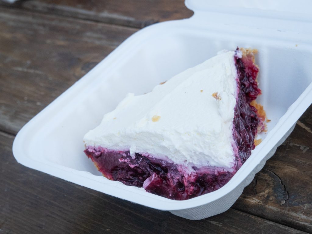 Keeping it regional, The Apple Pan offers up a Boysenberry Pie that sources its berry from Anaheim to create this sweet but tart filling complemented with a calm, creamy whipped topping. Photographed by Finn Martin/BruinLife.