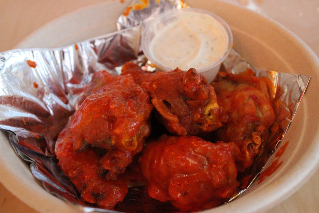 Danny Boy's Buffalo wings sit next to a side of ranch. Photo by Gavin Meichelbock.